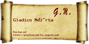 Gladics Márta névjegykártya